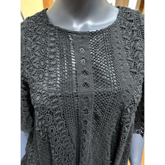 REBECCA MINKOFF Women's Black Lace Hanky Top Sz XS - Picture 10 of 10